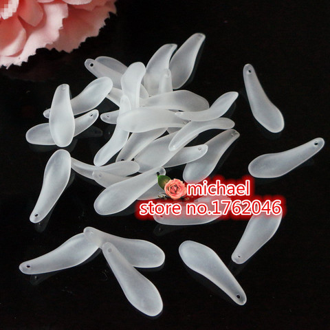 20pcs/lot 10 Colors 28*9mm Acrylic Leaf Petals Flower Frosted Acrylic Spacers Beads For Wedding Earrings DIY Makeing Accessories ► Photo 1/6