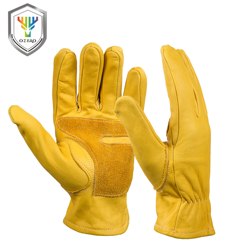 OZERO Work Gloves Men's Leather Security Protection Wear Safety Workers Welding Wearable Moto Driver Warm Gloves For Men 0006 ► Photo 1/6
