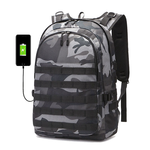 PUBG Backpack Men SchoolBag Mochila Pubg Battlefield Infantry Pack Camouflage Travel Canvas USB Charging Jack Back Knapsack Male ► Photo 1/6