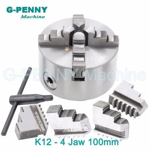 CNC 4th axis / A axis 100mm 4 jaw Chuck self-centering manual chuck four jaw for CNC Engraving Milling machine CNC Lathe Machine ► Photo 1/6