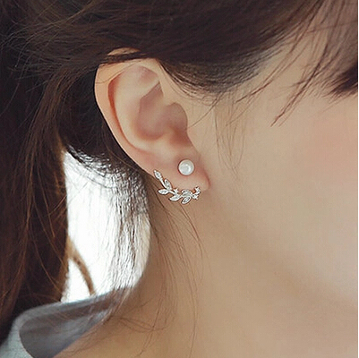 New 2016 Hot Sell Fashion Pearl Flower Design 925 Sterling Silver Stud Earrings for Women Girls Jewelry Christmas Gift Wholesale ► Photo 1/1