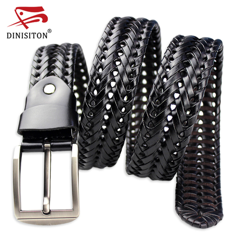 DINISITON braided leather belt For Men's Belts 4.0CM Width Luxury Genuine Leather Cow Straps Hand Knitted Designer Strap BZ201 ► Photo 1/6