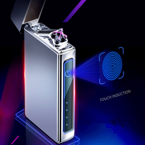 New Double Plasma Arc  Windproof Electronic USB Recharge  Cigarette Smoking Electric Lighter Gift ► Photo 1/6