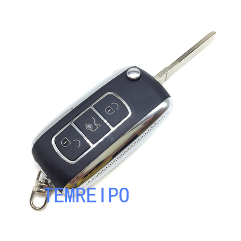 3 buttons Replacement Flip Folding Car Key Shell with key chain for vw with sitcker ► Photo 1/5