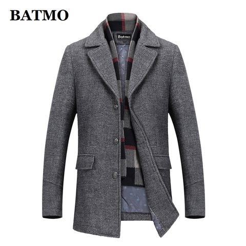 BATMO 2022 new arrival winter high quality wool casual thicked trench coat men,men's winter jackets ,plus-size 823 ► Photo 1/6
