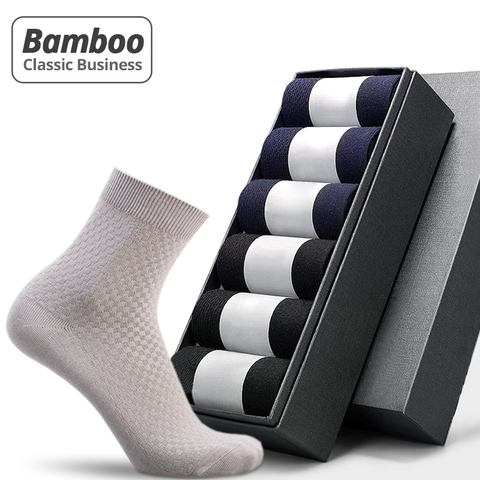 HSS Brand Bamboo Fiber Men Socks 5pairs/lot New Classic Business Long Socks Summer Winter Casual Man Dress Sock US Size(6.5-11) ► Photo 1/6
