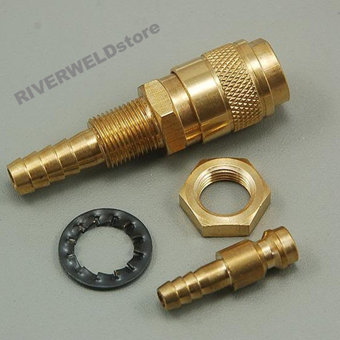 Gas & Water Quick Connector Fitting Hose Gold Connector For PTA DB SR WP 9 17 18 26 TIG Welding Torch 1 Set ► Photo 1/5