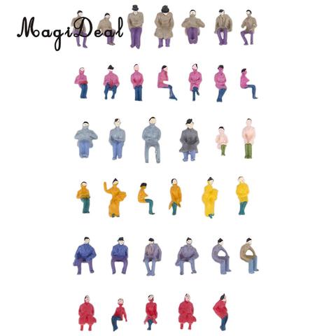 MagiDeal 50Pcs/Lot 1/87 Scale Plastic Painted Model Train Seated People Passengers Figures for Collectibles Layout Diorama Toys ► Photo 1/6