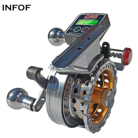 INFOF Electric Line Counter Reels 3.6:1 6+1BB Aluminium Alloy Fish Line Wheel Fly Fishing Reel Left/Right Handed ► Photo 1/1