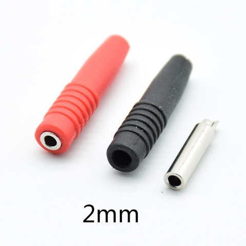 4pcs (2pcsRed&2pcs black) Brass 2mm Banana Female Insulated Jack Plug Wire Solder Connector ► Photo 1/3