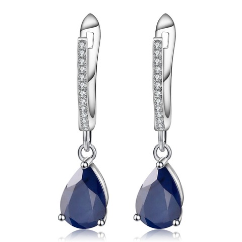 Gem's Ballet 5.05Ct Oval Natural Blue Sapphire Earrings 925 Sterling Silver Drop Earrings  for Women Wedding Fine Jewelry ► Photo 1/5