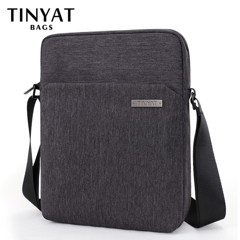 TINYAT Men's Shoulder Bags Canva Bags for Men 9.7'pad Casual Waterproof School Sling Bag Business Men's Crossbody Bag Grey men's ► Photo 1/6