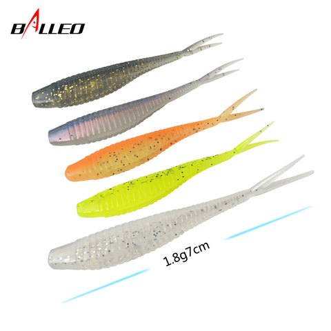 Balleo 10pcs/lot  Fork Tail jig soft lure 7cm/1.8g Fishing lure Shad Silicone bait Soft Plastic Bait Feeder For Pike fishing ► Photo 1/6