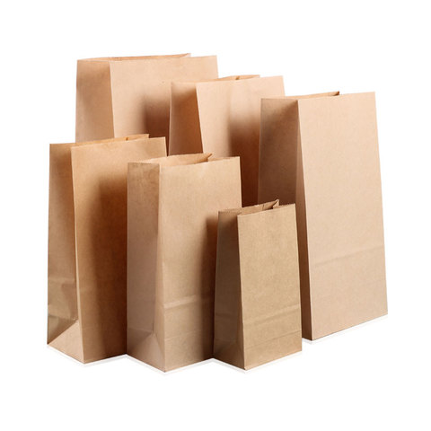 10Pcs Brown Bakery Bags/Kraft Paper Bags for Cookie, Sandwich, Bread, Dried Foods & Snack -Takeout Bags, Party Wedding Supplies ► Photo 1/6