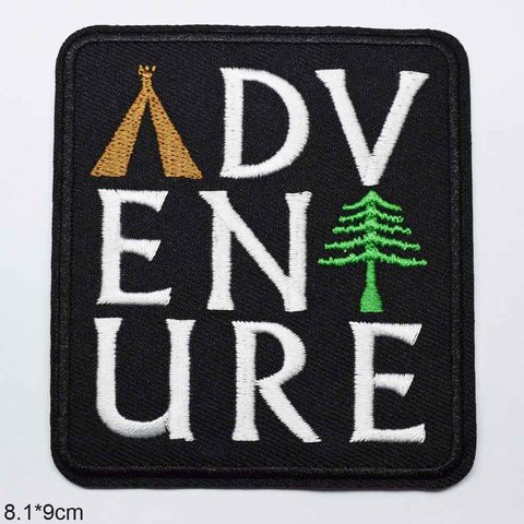 Outdoor Theme Letters Sayings Adventure Iron On Embroidered Clothes Patches For Clothing Stickers Garment Wholesale ► Photo 1/4