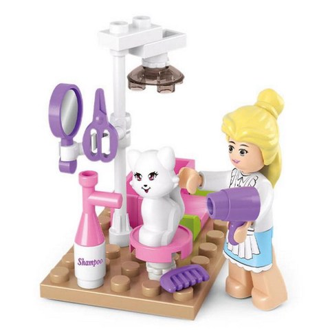 0515 SLUBAN Girl Friends Pet Grooming Store Model Building Blocks Enlighten DIY Action Figure Toys For Children ► Photo 1/4