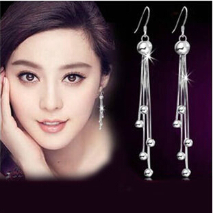 New arrival high quality long tassels design 925 sterling silver female stud earrings wholesale jewelry drop shipping ► Photo 1/6