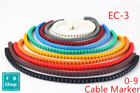 500PCS EC-3 Size 6 sqmm Colored Cable Wire Marker 0 to 9 For Cable ► Photo 1/6