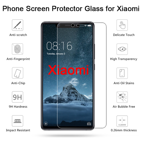 Tempered Glass For Xiaomi Mi Max 2 3 Note 3 Play HD Clear Screen Glass For Pocophone F1 Poco F2 M2 Pro X2 TRansparent Glass ► Photo 1/6