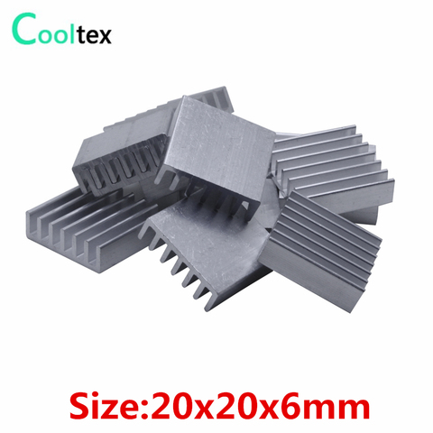 20pcs Extruded Aluminum heatsink heat sink 20x20x6mm for electronic Chip VGA  RAM LED IC radiator COOLER cooling ► Photo 1/3