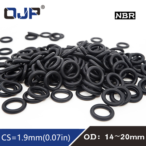 50PC/lot Rubber Ring NBR Sealing O Ring CS1.9mm OD14/15/16/17/18/19/20mm O-Ring Seal Gasket Nitrile Oil Ring Washer ► Photo 1/6