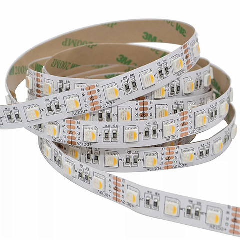 4 in 1 RGBW RGBWW LED Strip 5050 DC12V Flexible Light RGB+White RGB+Warm White 4 color in 1 LED Chip 60 LEDs/m 5m/lot Decoration ► Photo 1/6