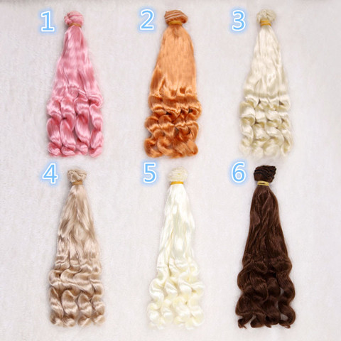 Imitation mohair 20cm Doll Wigs curly hairpiece for 1/3 1/4 BJD/SD Uncle Blyth doll wigs DIY Fapai milk silk soft hairs doll ► Photo 1/2