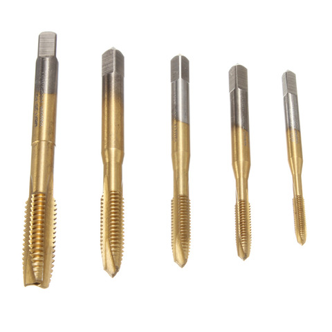 5pc HSS Titanium Machine Hand Tap Tapping Screw Thread Metric Plug Taps 3mm 4mm 5mm 6mm 8mm Die Set Hand Grinding Carving Tool ► Photo 1/6