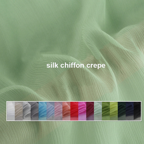 Plain Dyed Pure Mulberry Silk Scarf Textile Crinkled Silk Chiffon Crepe Fabrics ► Photo 1/6
