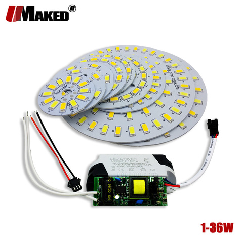 1Set LED PCB+Dimmable Driver SMD 5730 lights source lamp panel 3W 5W 7W 9W 12W 15W 18W Aluminum plate for led bulb downlight diy ► Photo 1/6