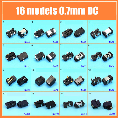 DC2.5*0.7 Tablet PC DC Jack Power Socket 2.5x0.7 mm 16models Charging Power Connector ► Photo 1/1
