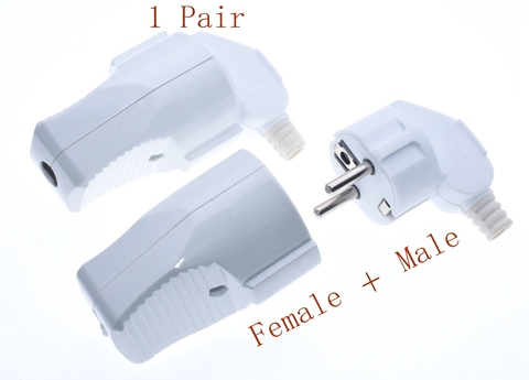 1pair 250v 16a Male Female Assembly Receptacle connector french Russia Korea German EU Schuko power cord wired cable plug Socket ► Photo 1/6