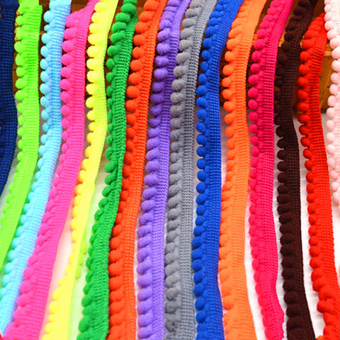 Lace Pom Pom Trim Ball Fringe Ribbon5mm Pompom Lace for Home Party Decoration DIY Sewing Accessory Gifts Supplies 5Yards ► Photo 1/6