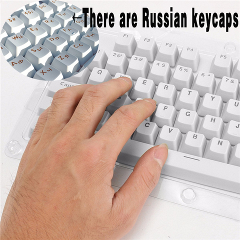 Russian/English Languag PBT Keycaps Light penetrates Top Printed For Cherry MX Mechanical Keyboard Key Cap Switches 108 Keyscaps ► Photo 1/6