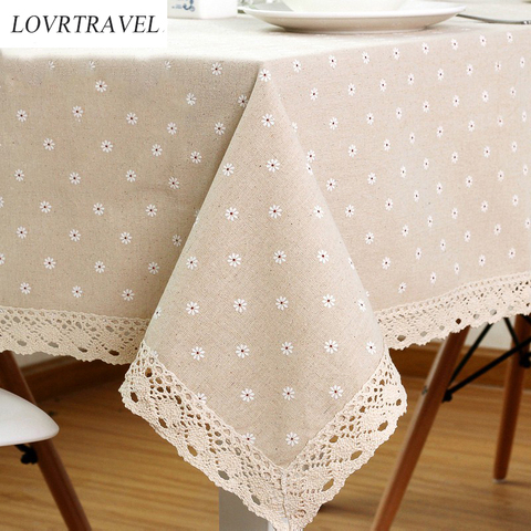 Linen Cotton Tablecloth Tablecloths Modern Nordic Style Daisy Flower Pattern Home Decorative Tea restaurant Table cover ► Photo 1/6