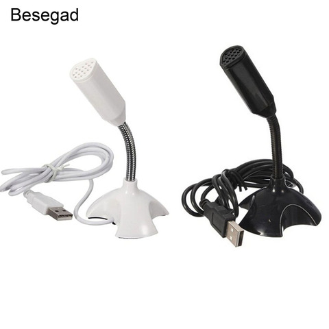 Besegad Mini USB Desktop Microphone Mikrofon Microfone Mic with Stand Holder for Computer Laptop Notebook Tablet KTV Conference ► Photo 1/6