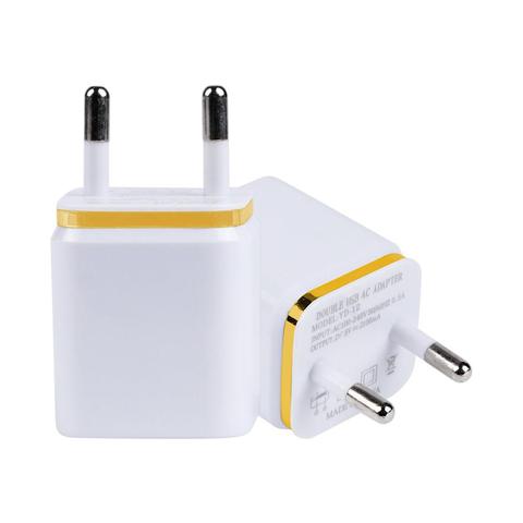 KOOYUTA Dual USB Cell Mobile Phone Charger 5V2.1A/1A EU US Plug Wall Power Adapter for iPad iPhone Samsung HTC Cell Phones FS ► Photo 1/6