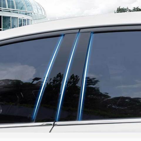 8pcs/Set Car Window BC Pillar Center Trim Sticker Cover Decoration Accessories For Hyundai Solaris 2011 2012 2013 2014 2015 2016 ► Photo 1/6