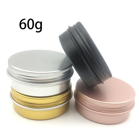 50pcs 60g  Aluminum Jars 60ml Gold Pink black Silver Metal Tin 2oz Cosmetic Containers Crafts colorful aluminum boxs ZKH91 ► Photo 1/6