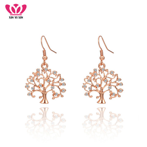 Tree of life Drop Earrings Clear Crystal Earring For Women Silver Rose Gold Color Women Alloy Fashion Jewelry Dropshipping 2022 ► Photo 1/6