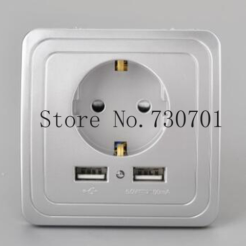 (ship from Russian)socket with usb 5V 2.1A Dual Wall Socket eu Ports Charger 16A 250V kitchen plug sockets Electrical Outlet ► Photo 1/5