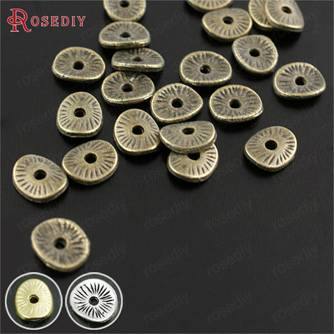 (29958)200PCS 6*5MM Antique Bronze Plated Zinc Alloy Round or curved brushed disks Spacer Bads Jewelry Findings Accessories ► Photo 1/6