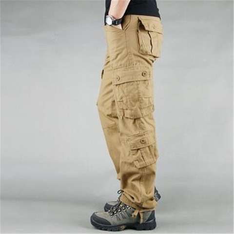 Fashion Military Style Men's Cargo Pants Casual Multi Pockets Tactical Military Pants Spring Cotton Army Trousers Men 8 Pockets ► Photo 1/6
