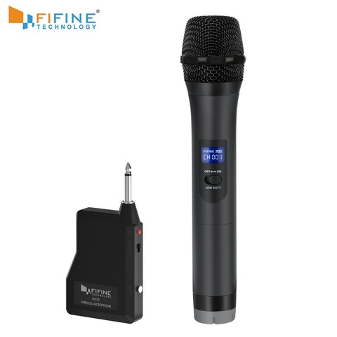 FIFINE UHF Wireless Handheld Dynamic Microphone& Receiver for Outdoor party Wedding Bar Live Show School conference Karaoke K025 ► Photo 1/6