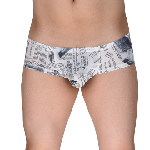 Men's Newspaper Bikini Boxer Underwear Cheeky Boxers Big Cut Micro Boxers ► Photo 1/2