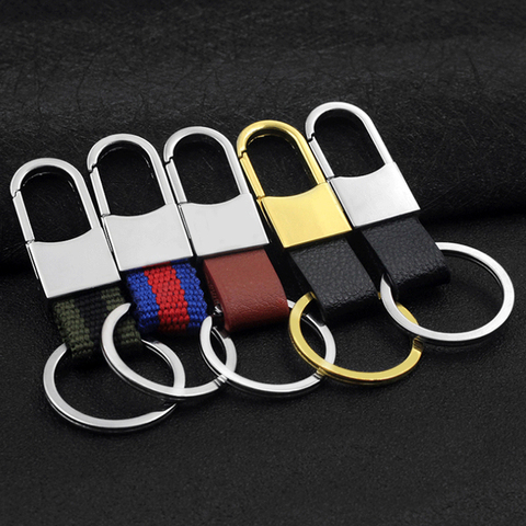 Leather Keychain Fashion Metal Keychain Leather Waist Hanging Car Key Chain Creative Gifts For Men ► Photo 1/6