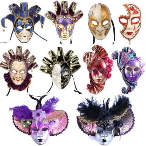H&D 42 kinds Jester Venetian Mask Masquerade Mardi Gras Costume Parades Carnival Ball Wall Decorative Art Collection Gifts ► Photo 1/5
