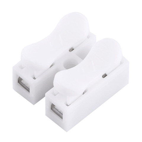 100pcs/Lot Terminal Block 10A 220V High Pressure Resistant 2 Pin Push Quick Wire Cable Connector White Wiring Terminal ► Photo 1/6