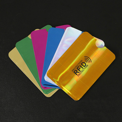 7Pcs Anti Rfid Wallet Blocking Reader Lock Bank Card Holder Id Bank Card Case Protection Metal Credit NFC Holder Aluminium ► Photo 1/6