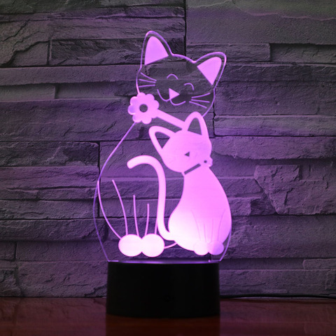 Led Cat Night Light For Kids, Adorable Kids Room Color Changing